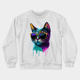 Cat with Sunglasses Crewneck Sweatshirt